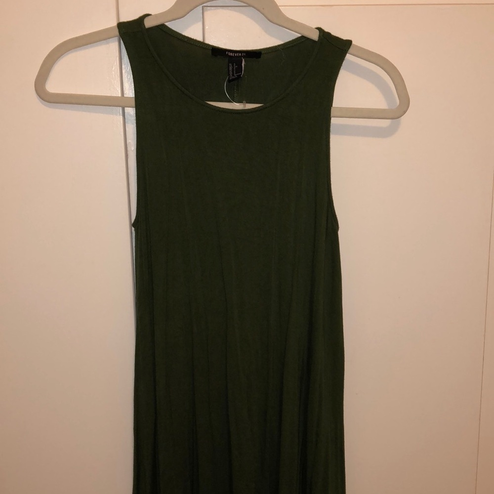 Dark green smock dress